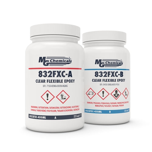 MG Chemicals 832FXC-450ML Clear Flexible Encapsulating Epoxy & Potting Compound, 2 Bottle Kit