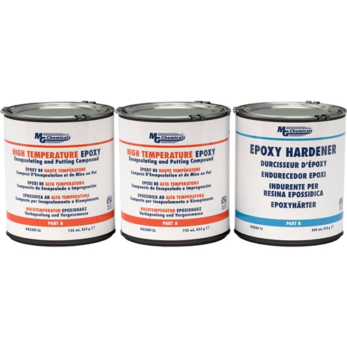 MG Chemicals 832HT-3L High Temperature Epoxy -40C to 225C Encapsulating and Potting Compound, 3 Can Kit