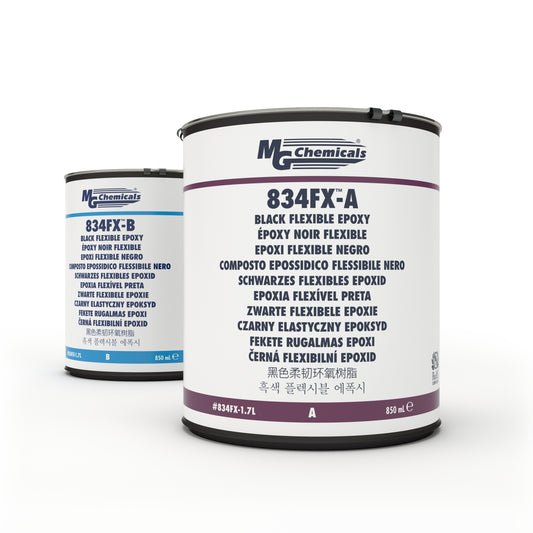 MG Chemicals 834FX-1.7L Black Flexible Flame Retardant Epoxy Encapsulating and Potting Compound, 2 Can Kit