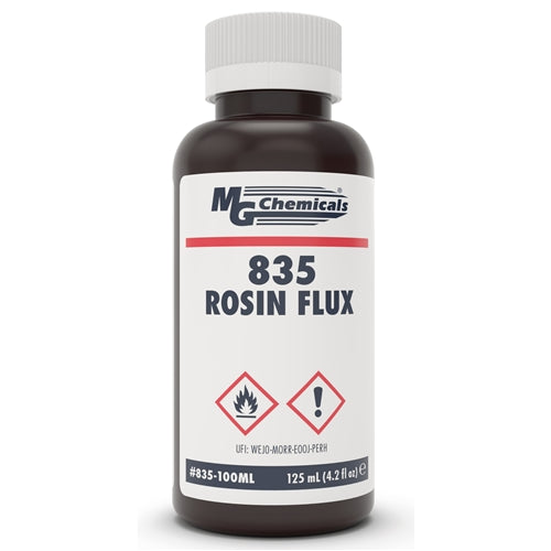 MG Chemicals 835-100ML Rosin Flux Liquid 100mL Bottle Compatible with with Leaded or Lead Free Solders