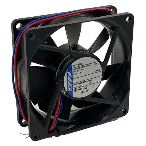 ebm-papst 8412NME 12VDC Ball Bearing Fan 80mm x 80mm x 25mm 34.1CFM 27dB 1.0W 0.08A 2600RPM 2 Wire