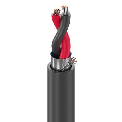 Belden 8451 Multi-Conductor Cable 22AWG 2 Conductor Stranded, Shielded, Black PVC CMG/FT4 (305M = Full Roll)