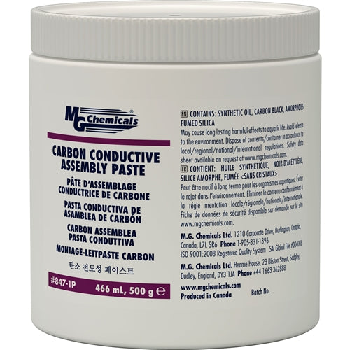 MG Chemicals 847-1P Carbon Conductive Assembly Paste, 466g Jar