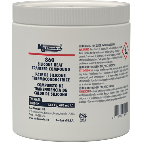 MG Chemicals 860-1P Silicone Heat Transfer Compound, 470mL Jar