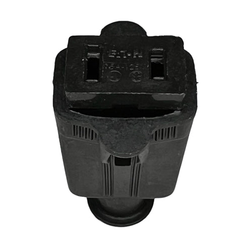 Eaton 86BK 2 Conductor Female Inline Rubber Plug, 15A-125V, NEMA1-15R