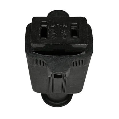 Eaton 86BK 2 Conductor Female Inline Rubber Plug, 15A-125V, NEMA1-15R