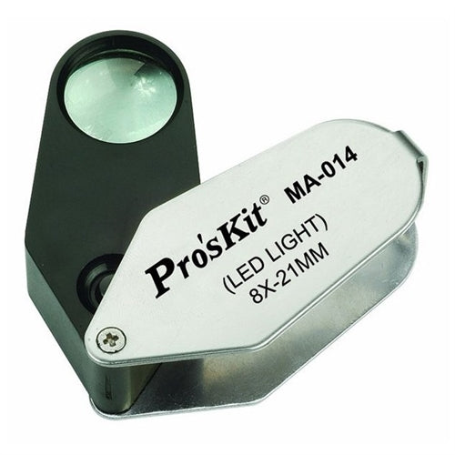 Proskit 902-239 8x LED Lighted Folding Magnifier, Comes with Batteries