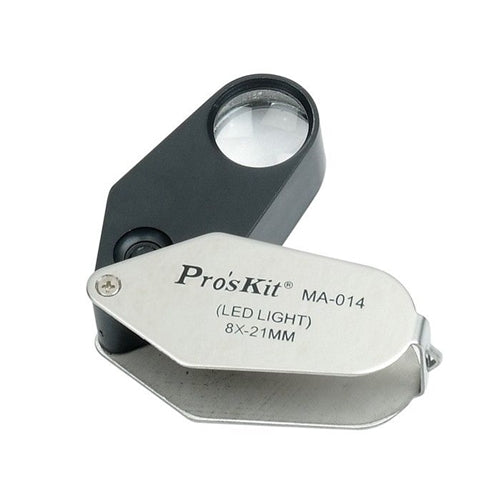 Proskit 902-239 8x LED Lighted Folding Magnifier, Comes with Batteries