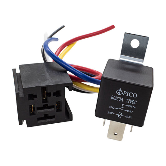PICO 922-91 12V DC 80/60 Amp Large Blade Relay & Pigtail Combo Pack, 1-Set