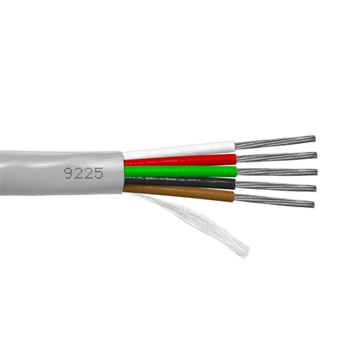 Provo 9225 Multi-Conductor Cable 22AWG 5 Conductor Stranded TC, Unshielded, Gray PVC, CMG/FT4, CSA/UL (300M = Full Box)