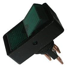 PICO 9412-3-11 16 Amp 12V On-Off Rectangular Illuminated Rocker Switch - Green, 1-Piece