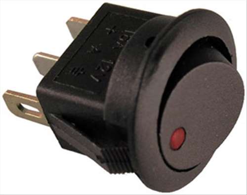 PICO 9415-5-11 Round Rocker Switch SPST On-Off, 16A@12VDC, Red LED, 3/4" Mounting Hole, QC Terminals