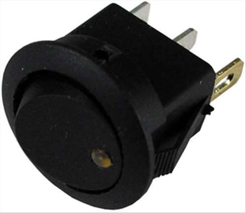 PICO 9415-7-11 Round Rocker Switch SPST On-Off, 16A@12VDC, Amber LED, 3/4" Mounting Hole, QC Terminals