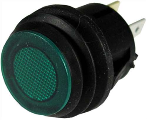 PICO 9416-3-11 Push On / Push Off Green Button Switch SPST On-Off, 16A@12V, 3/4" Mounting Hole **Rated for 12V Only**