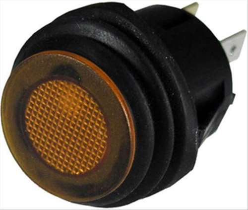 PICO 9416-7-11 Push On / Push Off Amber Button Switch, SPST On-Off, 16A@12V, 3/4" Mounting Hole **Rated for 12V Only**