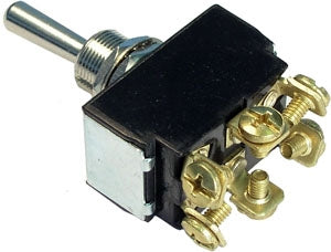 PICO 9439-11 Metal Bat Handle Toggle Switch DPDT On-Off-On, 25A@12VDC, Screw Terminals ** Rated for 12V Only **