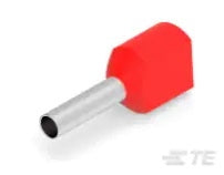 AMP TE 966144-4 Red Dual Wire Ferrule, 2 x 1.00mm (2 x 17AWG) 100/Pack