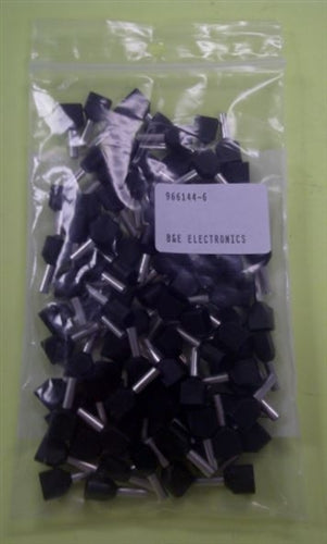 AMP TE 966144-6 Black Dual Wire Ferrule, 2 x 1.5mm (2 x 15AWG) 100/Pack