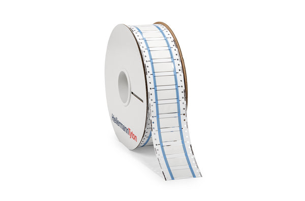 Hellermann Tyton 553-60003 ShrinkTrak Labels, 2-Sided, Unslit, Halogen Free, 1.97" x .43", Polyolefin, White, 3000/pkg