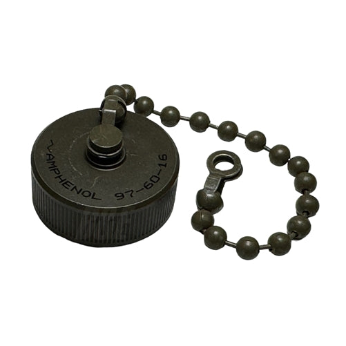 Amphenol 97-60-16 Receptacle Cap (Inside Thread) & Chain 16/16S, for MS3100, MS3101, MS3102 Housing