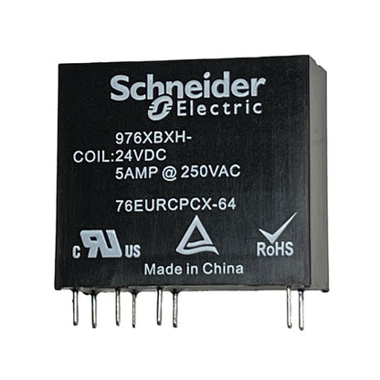 Schneider 976XBXH-24D PCB Relay 24VDC DPDT Slimline 5A@250VAC/30VDC