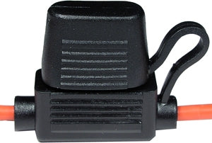 PICO 988C ATC Inline Fuseholder with Cap, 30AMP Max, 12AWG, Black with Red Leads