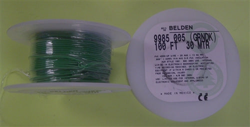 Belden 26AWG Stranded Green Hookup Wire 9985-100 GRN (100 Feet)