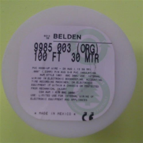 Belden 26AWG Orange Stranded Hookup Wire 9985-100 ORG