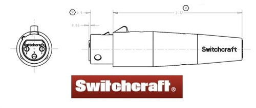 Switchcraft A3F 3 Pin Female XLR Cable Connector, Silver Pins, Nickel Housing