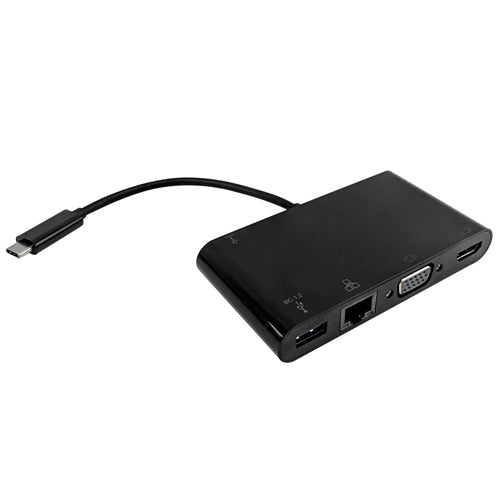 Phantom Cables AD-UC-DS02 USB 3.1 Type-C to HDMI, VGA, Ethernet, USB 3.0, USB Type-C, Black