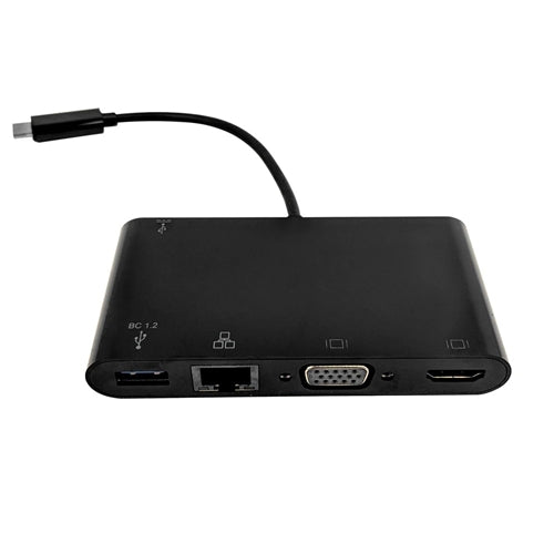 Phantom Cables AD-UC-DS02 USB 3.1 Type-C to HDMI, VGA, Ethernet, USB 3.0, USB Type-C, Black