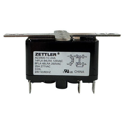 Zettler AZ2900-1C-24A 25A SPDT (1 Form C) 24VAC Chassis Mount Relay, .250" Quick Connects, 25A@277VAC Max