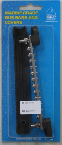 Marinco BB-12W-2S/DSP Single Bus Bar 12-Way/100A with 2 Input Studs & Covers