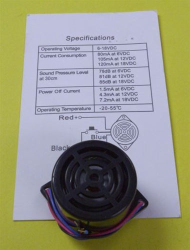 ATW BECHIME Security Door Chime (6-18VDC) 2-TONE, 78dB@6VDC, 81dB@12VDC, 85dB@18VDC