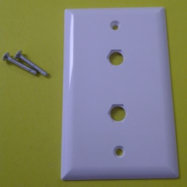 Philmore 75-4512 Dual F81 Single Gang Blank TV / FM Wall Plate, White