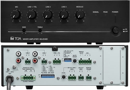 TOA BG-2240D-AM 5-INPUT Mixer / Amplifier 240W Class-D (70V Output Only)