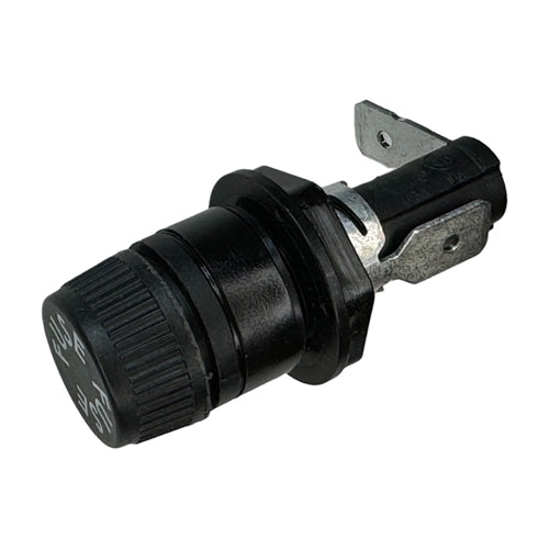 Bussmann BK/HTB48I Panel-Mount Fuseholder for 1/4" x 1-1/4" Fuses, 16A/250V, Right Angle .250 Quick Connect Terminal
