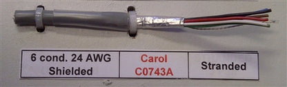 General Cable Carol 24AWG 6 Conductor Stranded Shielded Gray PVC CMG 300V 60C C0743A (305M = Full Roll)