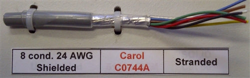 General Cable Carol 24AWG 8 Conductor Stranded Shielded Gray PVC CMG 300V 60C C0744A (305M = Full Roll)