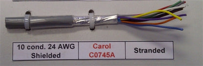 General Cable Carol 24AWG 10 Conductor Stranded Shielded Gray PVC CMG 300V 60C C0745A (305M = Full Roll)