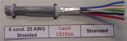 General Cable Carol 20AWG 6 Conductor Stranded Shielded Gray PVC CMG 300V 80C C0783A (305M = Full Roll)