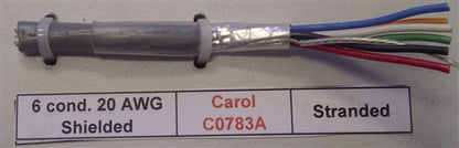 General Cable Carol 20AWG 6 Conductor Stranded Shielded Gray PVC CMG 300V 80C C0783A (305M = Full Roll)