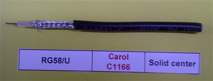 General Cable C1166 Carol RG58/U Type 50 Ohm BLK PVC Cable (305M = Full Roll)