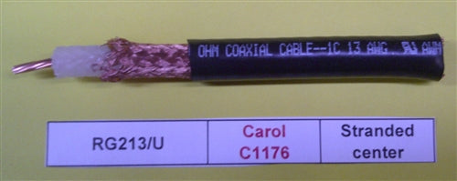 General Cable C1176 Carol RG213/U Type 50 Ohm Black PVC (305M = Full Roll)