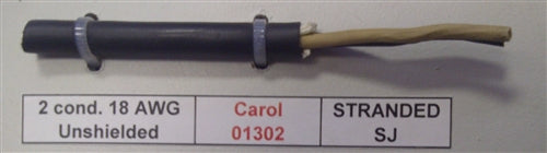 General Cable Carol C1302 20AWG 2 Conductor Stranded Braid Shielded Black/White Rubber 300V 60C (305M = Full Roll)