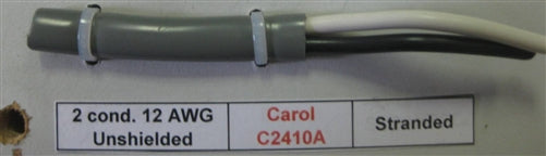 General Cable Carol 12AWG 2 Conductor Stranded Unshielded Gray PVC CMG 300V 60C C2410A (305M = Full Roll)