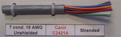 General Cable Carol 18AWG 7 Conductor Stranded Unshielded Gray PVC CMG 300V 60C C2421A (305M = Full Roll)