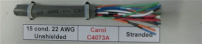General Cable Carol 22AWG 15 Conductor Stranded Unshielded Gray PVC CMG 300V 60C C4073A (305M = Full Roll)