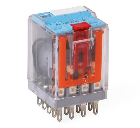 Releco C4-A40X/DC24V Relay 24VDC 4PDT 14 Pin, 10A@250VAC/30VDC with LED Indicator