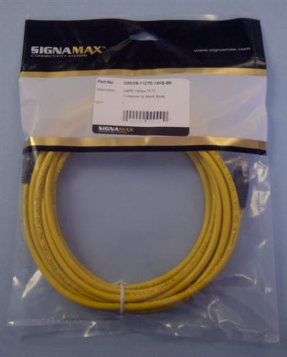 Signamax C5EXB-112YE-15FB-BK Cat5e Yellow Crossover Patch Cord, 15' Length